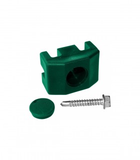 Příchytka PVC na sloupek 60 × 40 mm pro panely včetně šroubu, zelená